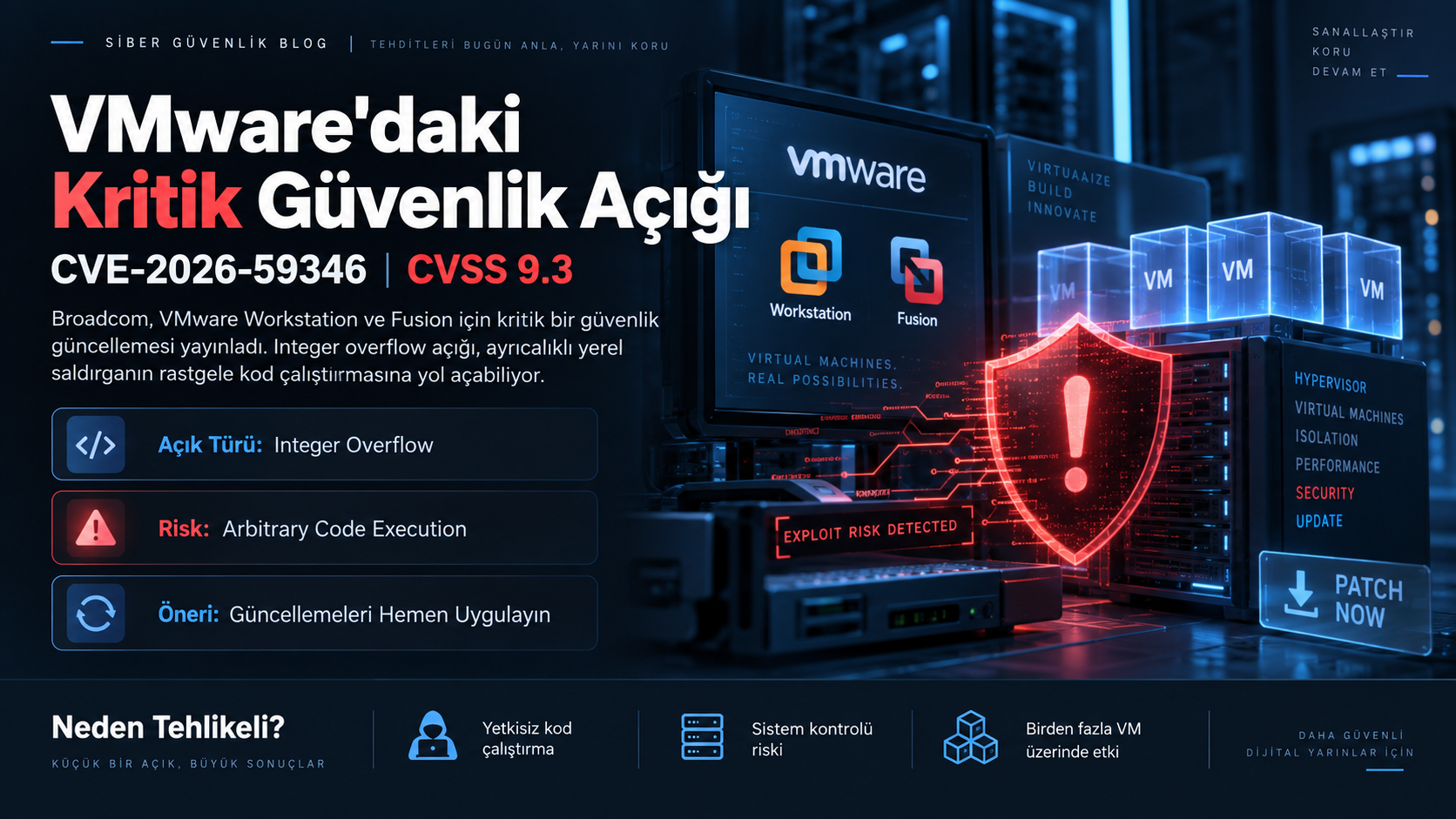 Kritik VMware Workstation ve Fusion Açığı: VM Yöneticileri Host Kodunu Çalıştırabiliyor
